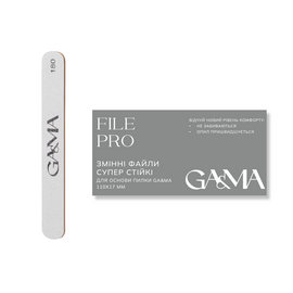 GA&MA. File PRO, 110 mm x 17mm, 180 grit, 100 pcs. Змінні файли супер стійкі, 180 гріт, 100 шт #1