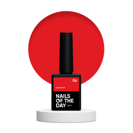 NOTD. Color Top #06, 10 ml. Топ без липкого шару, насичений червоний #1