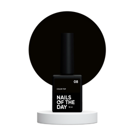 NOTD. Color Top #08, 10 ml. Топ без липкого шару, насичений чорний #1