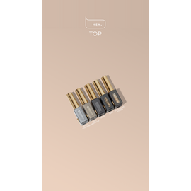 HEYLOVE. Coin Matte Top coat, Silver & Gold, 15 ml, Топ матовий зі срібними та золотистими шестигранниками #2