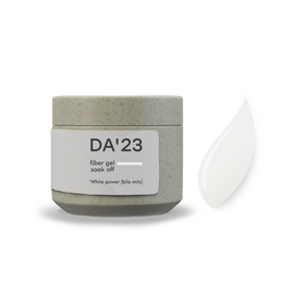 DA'23. Fiber gel, White Power, 15 ml, гель для укріплення "Біла міць", щільний білий #1