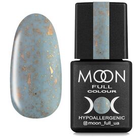 MOON FULL. Rubber Base, Leaf #4, 8 ml. Каучукова кольорова база з поталлю, блакитна #1