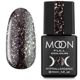 MOON FULL. Rubber Base, Leaf #7, 8 ml. Каучукова кольорова база з поталлю, чорна #1