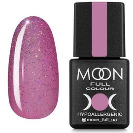 MOON FULL. Gel Polish, #306, 8 ml. Гель-лак, напівпрозорий рожевий з різнокольоровими шиммером #1