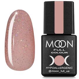 MOON FULL. Gel Polish, #307, 8 ml. Гель-лак, напівпрозорий персиковий з різнокольоровими шиммером #1
