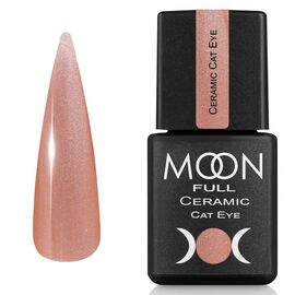 MOON FULL. Ceramic "Cat eye" Gel Polish, #SC 537, 8 ml. Гель-лак "котяче око", Персиковий сатин #1