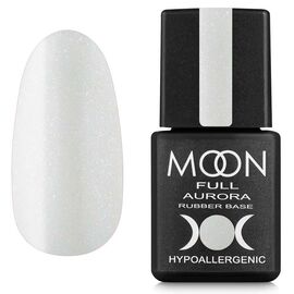 MOON FULL. Rubber Base, Aurora #2003, 8 ml. Каучукова кольорова база з дрібнм шиммером, молочна #1