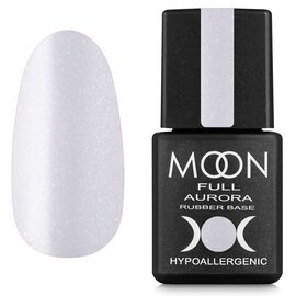 MOON FULL. Rubber Base, Aurora #2008, 8 ml. Каучукова кольорова база з дрібнм шиммером, світло-бузкова #1
