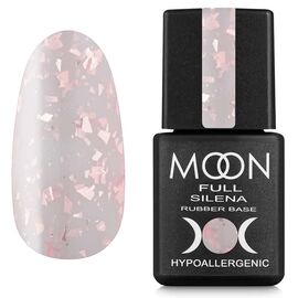 MOON FULL. Rubber Base, Silena #2022, 8 ml. Каучукова кольорова база з рожевою поталлю, молочна #1