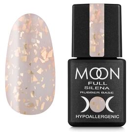 MOON FULL. Rubber Base, Silena #2025, 8 ml. Каучукова кольорова база із золотою поталлю, нюдова #1