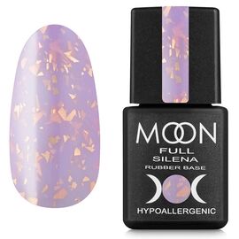 MOON FULL. Rubber Base, Silena #2031, 8 ml. Каучукова кольорова база із золотою поталлю, бузкова #1
