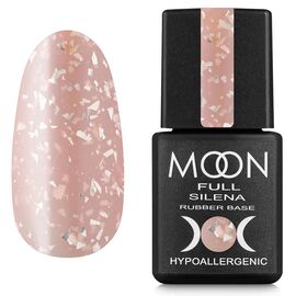 MOON FULL. Rubber Base, Silena #2033, 8 ml. Каучукова кольорова база зі срібною поталлю, бежева #1