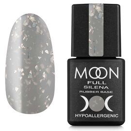 MOON FULL. Rubber Base, Silena #2037, 8 ml. Каучукова кольорова база зі срібною поталлю, світло-сіра #1