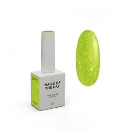 NOTD. Gel Polish, Let's special, PARADISE #06, 10 ml, гель-лак неоново-зелений з блискітками #1