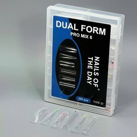 NOTD. Top nail forms, Dual Form Pro Mix х6 (Type 22) 144 pcs, Верхні форми із точковим нанесенням, 144 шт, 6 видів по 12 розмірів #1