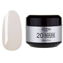 MOON FULL. Cover Base, French Premium #20, 30 ml. Кольорова база, біла #1