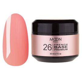 MOON FULL. Cover Base, French Premium #26, 30 ml. Кольорова база, темно-рожева #1