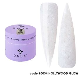 DNKa’. Builder Gel Hollywood #0034, 15 ml, світловідбиваючий гель для моделювання #1