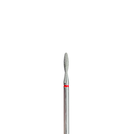 EDLEN. Diamond nail bit, flame, red, blunt end, Ø 2.1 mm. Фреза алмазна "Полум'я" червона, безпечна #1