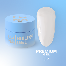 LUNAmoon. Premium Builder Gel #02 Milky, 50 ml, гель моделюючий, молочний #1