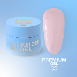 LUNAmoon. Premium Builder Gel #03 Pale pink, 50 ml, гель моделюючий, блідо-рожевий #1
