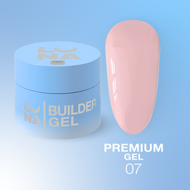 LUNAmoon. Premium Builder Gel #07 Pink, 50 ml, моделюючий гель, рожевий #1