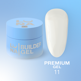 LUNAmoon. Premium Builder Gel #11, White, 50 ml, моделюючий гель, білий щільний #1
