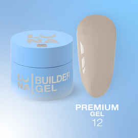 LUNAmoon. Premium Builder Gel #12 Brown beige, 50 ml, моделюючий гель, коричнево-бежевий #1