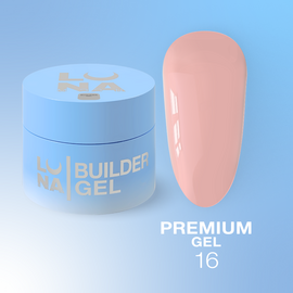 LUNAmoon. Premium Builder Gel #16 Pink nude, 50 ml, гель моделюючий, рожевий нюд #1