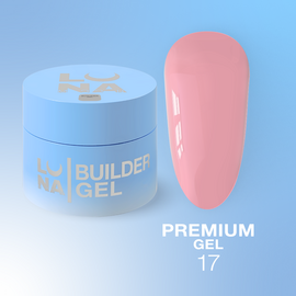 LUNAmoon. Premium Builder Gel #17 Orchid pink, 50 ml, гель моделюючий, рожева орхідея #1