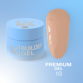 LUNAmoon. Premium Builder Gel #18 Milk chocolate, 50 ml, гель моделюючий, молочний шоколад #1
