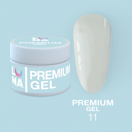 LUNAmoon. Premium Builder Gel #11, White, 30 ml, моделюючий гель, білий щільний #1