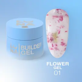 LUNAmoon. Flower Builder Gel #1, 15 ml, гель для нарощування з сухоцвітами #1