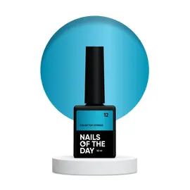 NOTD. Color Top, Vitrage #12, 10 ml. Вітражний топ без липкого шару, напівпрозорий насичений блакитний #1