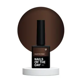NOTD. Color Top, Vitrage #17, 10 ml. Вітражний топ без липкого шару, напівпрозорий темно-шоколадний #1