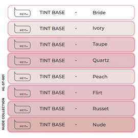 HEYLOVE. Набір наклейок для демонстраційних тіпс. Tint base, Nude collection #1