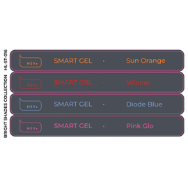 HEYLOVE. Набір наклейок для демонстраційних тіпс. Smart builder gel, Bright shades collection #1