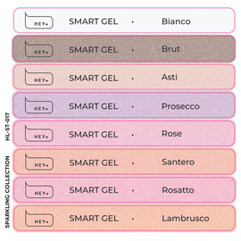 HEYLOVE. Набір наклейок для демонстраційних тіпс. Smart builder gel, Sparkling collection #1