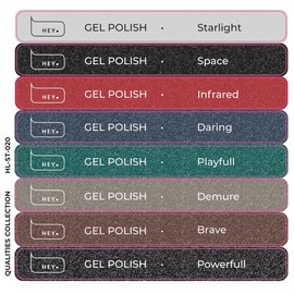 HEYLOVE. Набір наклейок для демонстраційних тіпс. Gel polish, Qualities collection #1