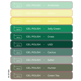 HEYLOVE. Набір наклейок для демонстраційних тіпс. Gel polish, Basic collection, #6 #1