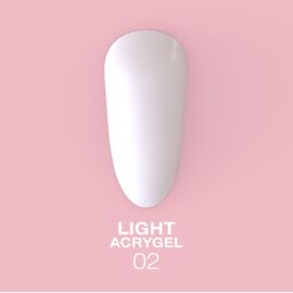 LUNAmoon. Light Acrygel #2 White, 50 ml, рідкий гель, високопігментований білий #2