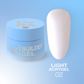 LUNAmoon. Light Acrygel #2 White, 50 ml, рідкий гель, високопігментований білий #1