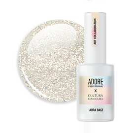 ADORE. Aura Base, №01, 8 ml. Кольорова база з шимером, золотаво-жовта #1