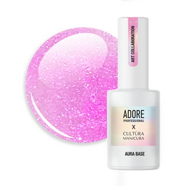 ADORE. Aura Base, №03, 8 ml. Кольорова база з шимером, насичено малинова #1