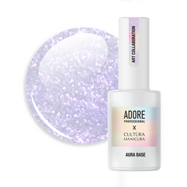 ADORE. Aura Base, №04, 8 ml. Кольорова база з шимером, ніжно-бузкова #1