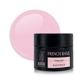 ADORE. French Base, №14, Baby pink, 30 ml. Камуфлююча база #1