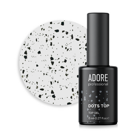 ADORE. Dot's Top coat, №02, Matte, 8 ml. Матовий топ з чорними крихтами #1