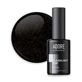 ADORE. Flashlight Top coat, №02, Gold, 8 ml. Світловідбиваючий топ #1