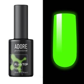 ADORE. Fluo Top coat, 8 ml. Глянцевий флуоресцентний топ без липкого шару #1
