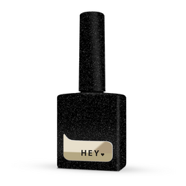 HEYLOVE. Reflective Gel Polish, POWERFULL, 15 ml, гель-лак, чорний зі срібними світловідбиваючими частинками #1